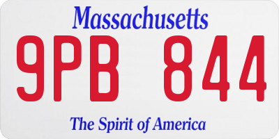 MA license plate 9PB844