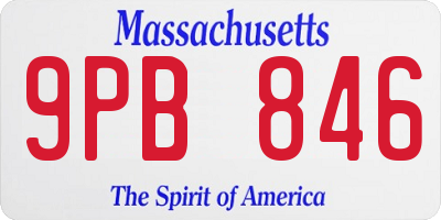 MA license plate 9PB846