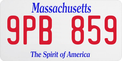MA license plate 9PB859