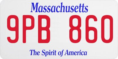 MA license plate 9PB860