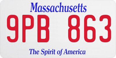 MA license plate 9PB863