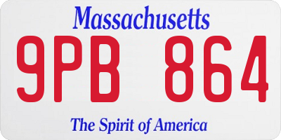 MA license plate 9PB864