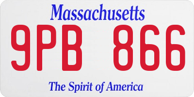 MA license plate 9PB866