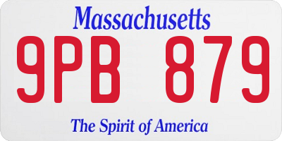 MA license plate 9PB879