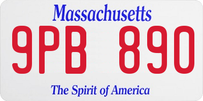 MA license plate 9PB890