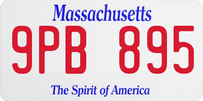 MA license plate 9PB895