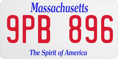 MA license plate 9PB896