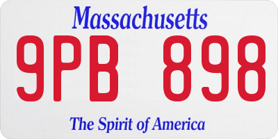 MA license plate 9PB898