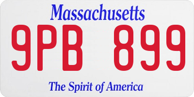 MA license plate 9PB899