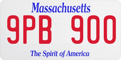MA license plate 9PB900