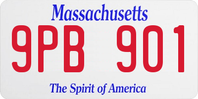 MA license plate 9PB901