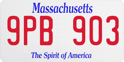 MA license plate 9PB903