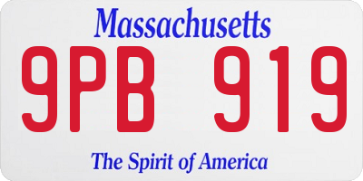 MA license plate 9PB919