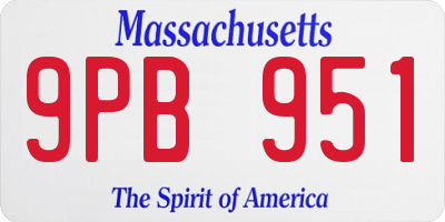 MA license plate 9PB951