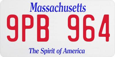 MA license plate 9PB964