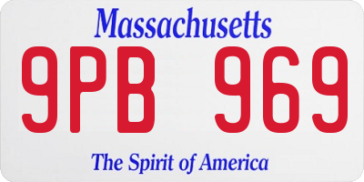 MA license plate 9PB969