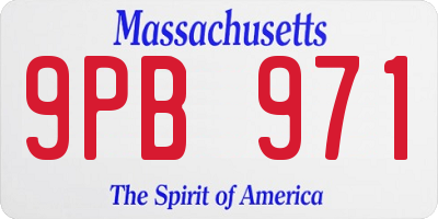MA license plate 9PB971