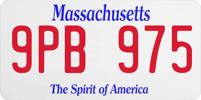 MA license plate 9PB975