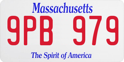 MA license plate 9PB979
