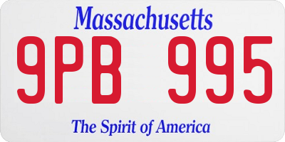 MA license plate 9PB995