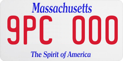 MA license plate 9PC000