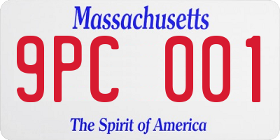 MA license plate 9PC001