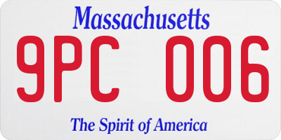 MA license plate 9PC006