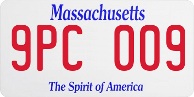 MA license plate 9PC009