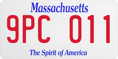 MA license plate 9PC011