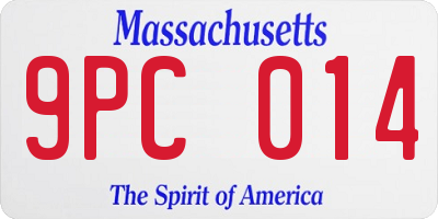 MA license plate 9PC014