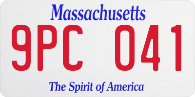 MA license plate 9PC041