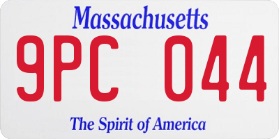 MA license plate 9PC044