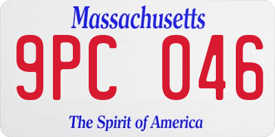MA license plate 9PC046