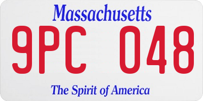 MA license plate 9PC048