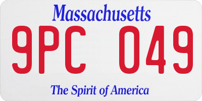 MA license plate 9PC049