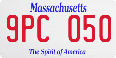 MA license plate 9PC050