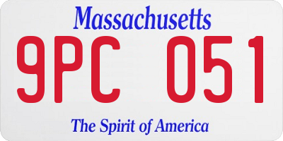 MA license plate 9PC051