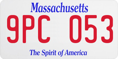 MA license plate 9PC053