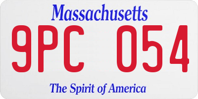 MA license plate 9PC054