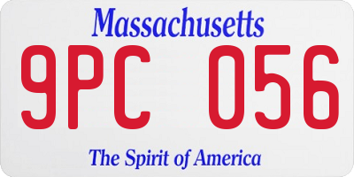 MA license plate 9PC056