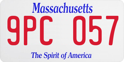 MA license plate 9PC057