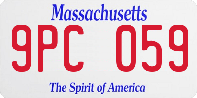 MA license plate 9PC059