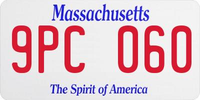MA license plate 9PC060