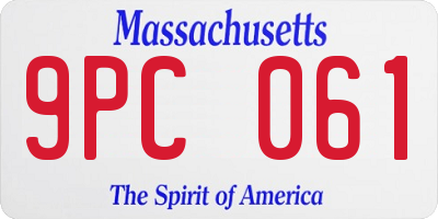 MA license plate 9PC061