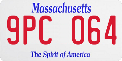 MA license plate 9PC064