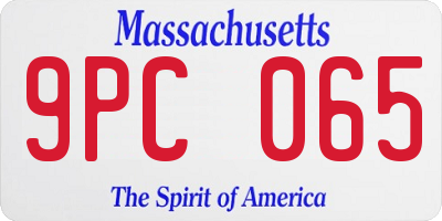 MA license plate 9PC065