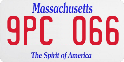 MA license plate 9PC066
