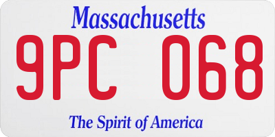 MA license plate 9PC068