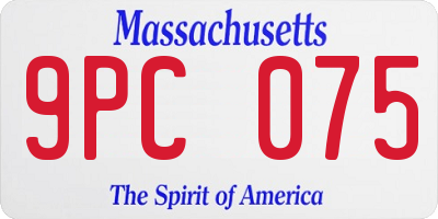 MA license plate 9PC075