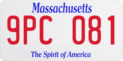 MA license plate 9PC081
